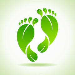 Illustration of foot made by green leaves