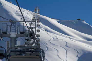 Obraz premium Chairlift on a ski resort
