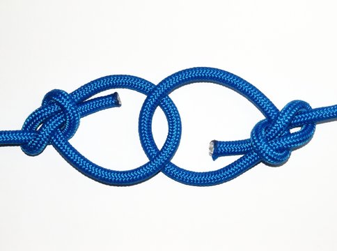 Two connected bowline knots