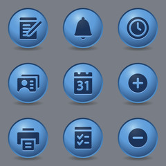 Organizer web icons, circle blue buttons