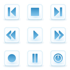 Media player web icons, winter buttons