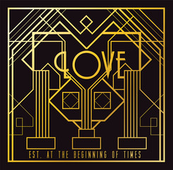 Art Deco Love card
