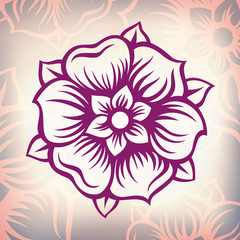 vector  vintage Baroque engraving flower
