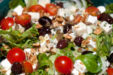Close up of greek salad