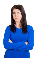 Grumpy pissed off young woman