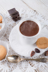 Hot chocolate with cookie