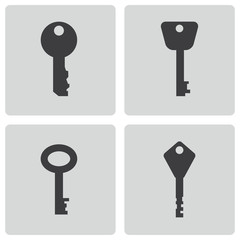 Vector black key icons set