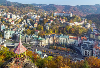 Panorama of Karlovy Vary,Czech republic