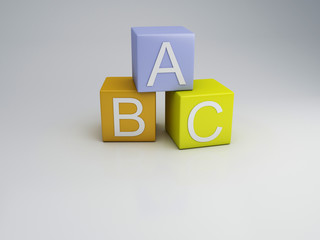 Blocks ABC letters, 3d render