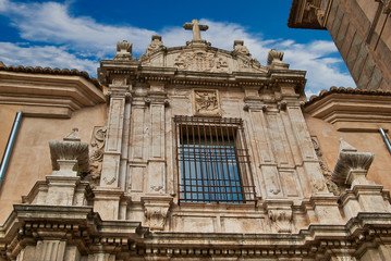 Obraz premium Historic buildings with lace fronts of city Valencia Spain