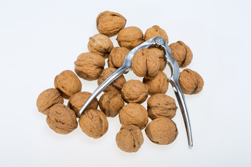 walnuts heap isolated on  white background