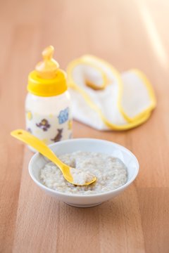 Baby milk and porridge