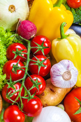 Group of fresh vegetables isolated on white
