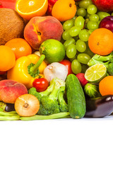 Group of fresh vegetables isolated on white