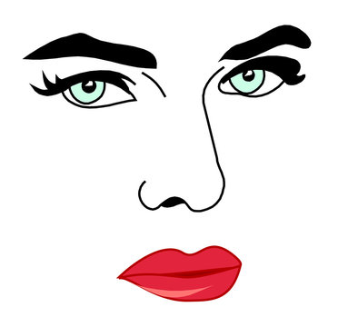 Women Face eyes and lips