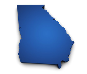 Map Of Georgia State 3d Shape