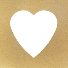 Golden texture and frame, with white heart