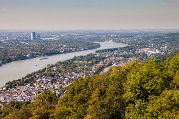 View on a city of Bonn from Drachenfels, Germany