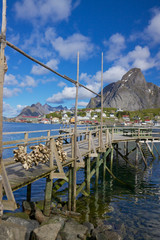 Wooden pier in fjord