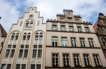 Fototapeta na wymiar Old monumental facades in Munster, Germany.