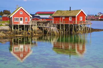 Fototapeta na wymiar Norwegian fishing huts