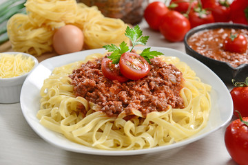 Penne wich bolognese sauce