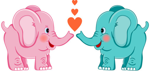 Cute Elephants in Love