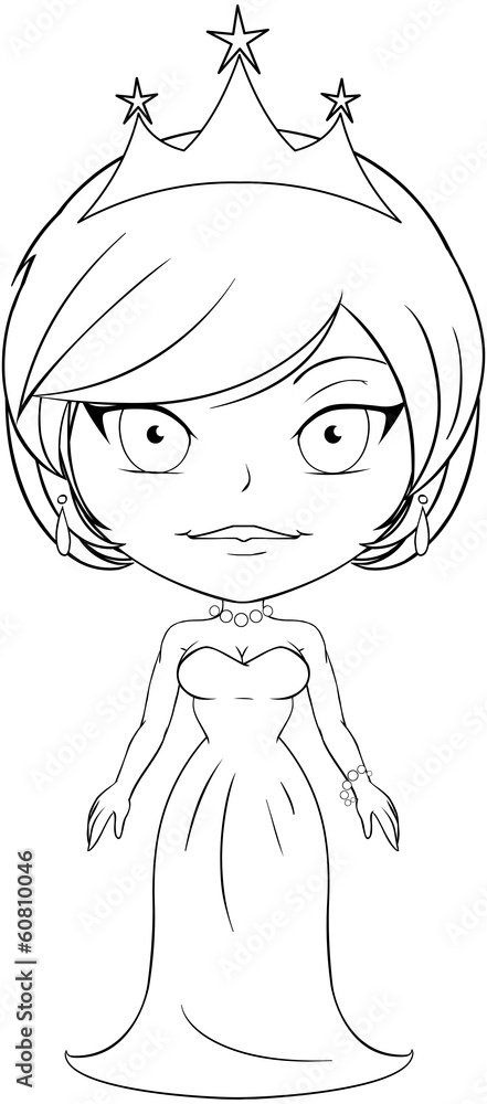 Wall mural princess coloring page 3