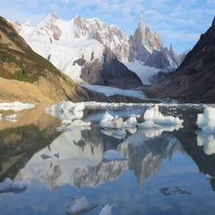Peel and stick wall murals Cerro Torre Cerro Torre mountain and lake at sunrise.