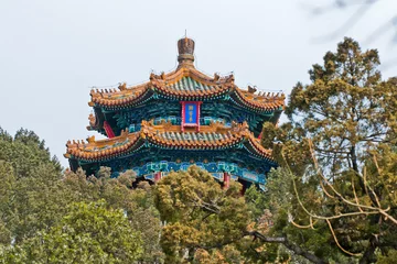 Fototapeten Jifang Pavillon im Jingshan Park, Peking, China © Fotokon