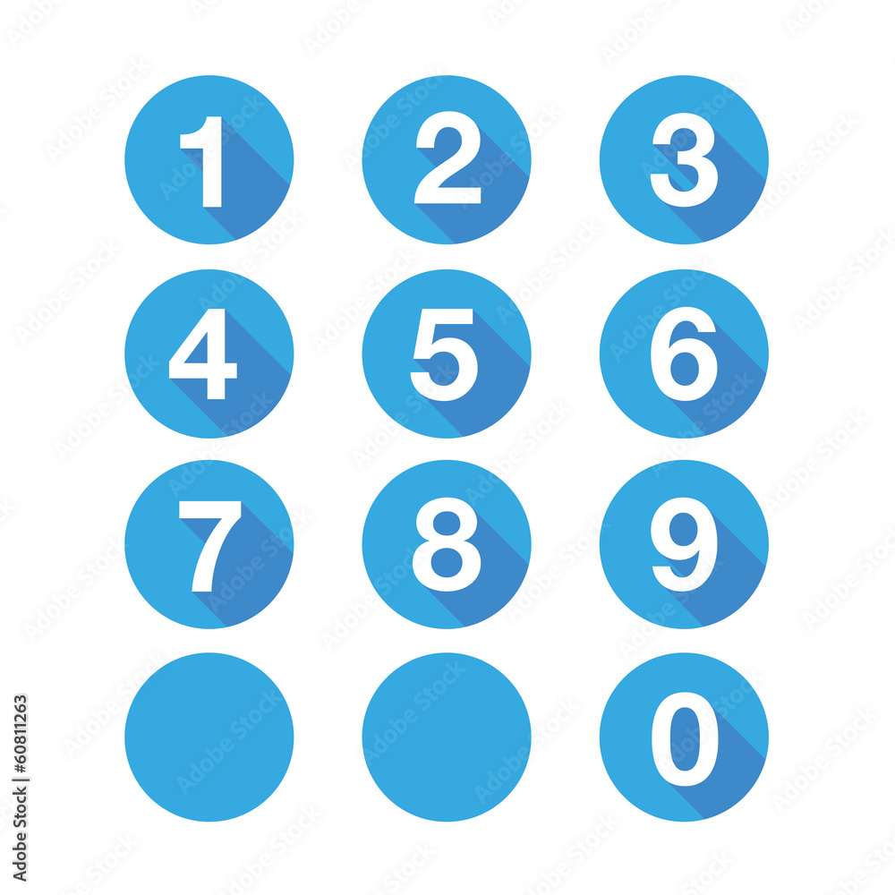 Poster numbers set. vector flat design