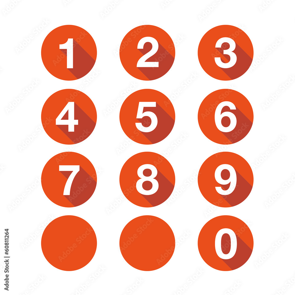 Poster numbers set. vector flat design