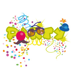 party red nose clown confetti paper streamer glasses