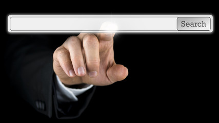 Blank search bar ready for your keywords or website address wit