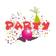 red nose party carnival confetti vektor moustache