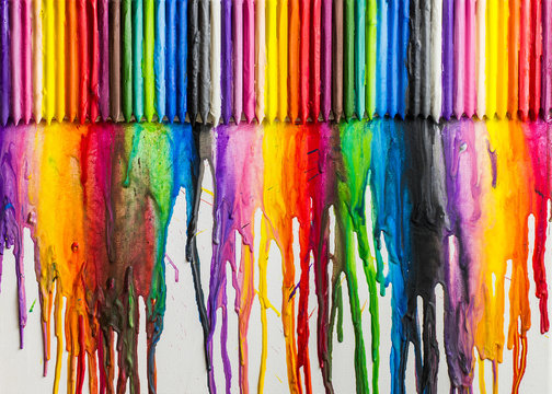 Melted Crayons Colorful Abstract