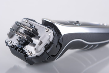 Closeup Image of the Blades of Fashionable Electric Shaver