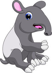 illustration of tapir cartoon