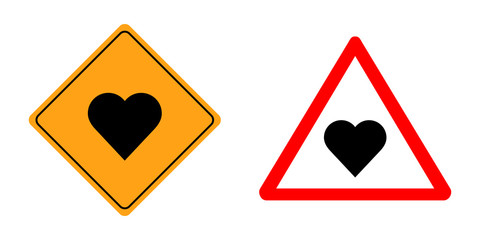 Love warning sign isolated