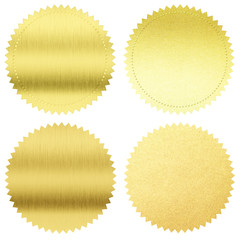 gold seals or medals set isolated on white