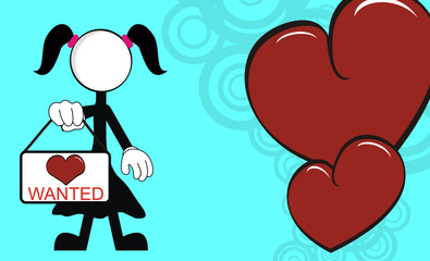 pictogram love stick girl vector wallpaper