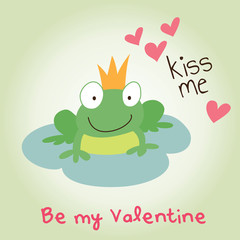 Valentine's day kiss me prince frog