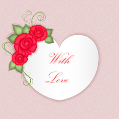 Valentine’s day heart shaped card vector template.