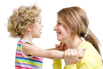 Happy mother and kid