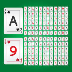 Playing Cards Alphabet and Digit Vector