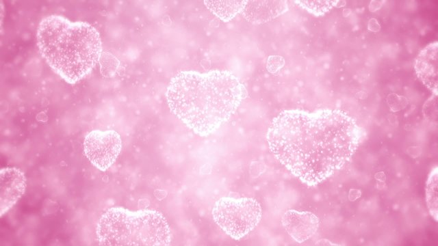 Hearts and particles, Valentine day background