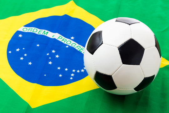 Brazil flag and soccer ball