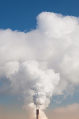 smoke of power plant pipe