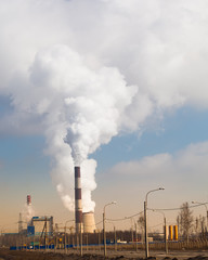 power plant with smoke
