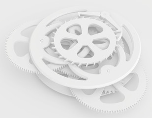 sharp teeth gears the clock mechanism